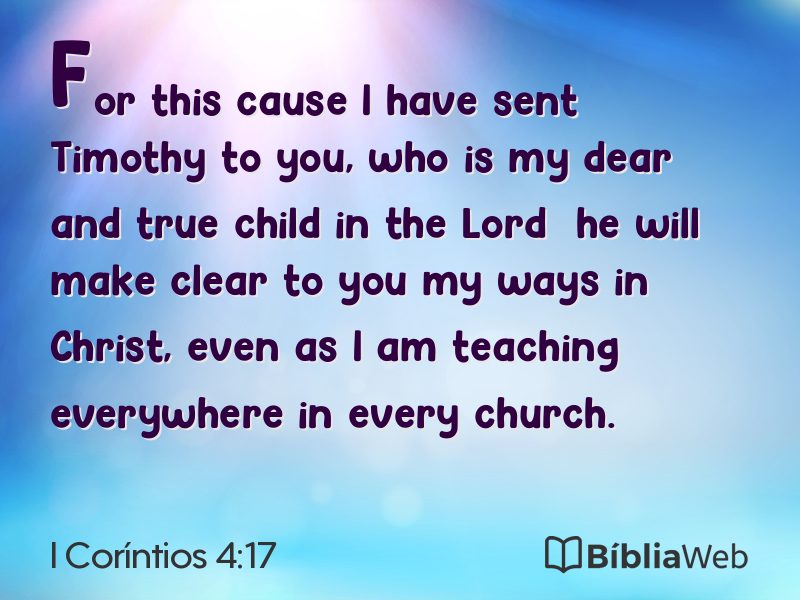 I Coríntios 4:17 em imagem para compartilhar