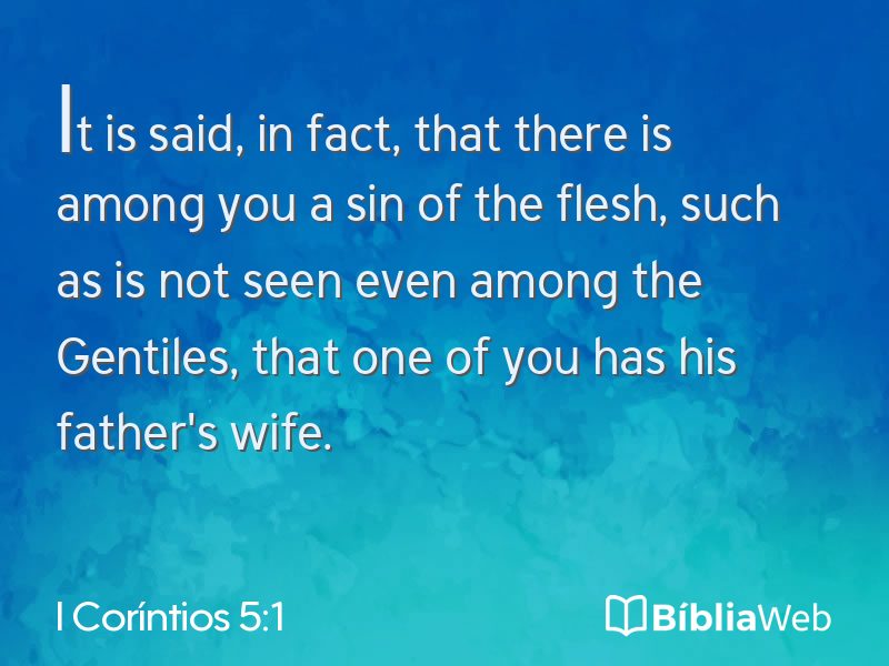 I Coríntios 5:1 em imagem para compartilhar