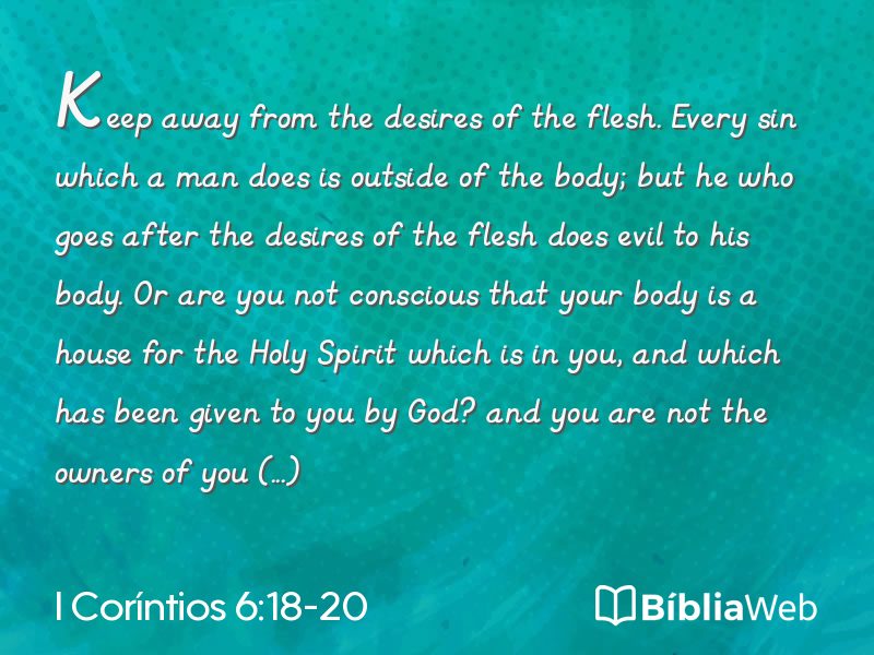I Coríntios 6:18-20 em imagem para compartilhar