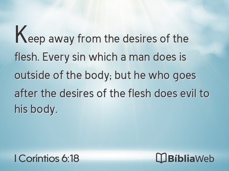 I Coríntios 6:18 em imagem para compartilhar