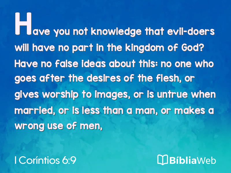 I Coríntios 6:9 em imagem para compartilhar