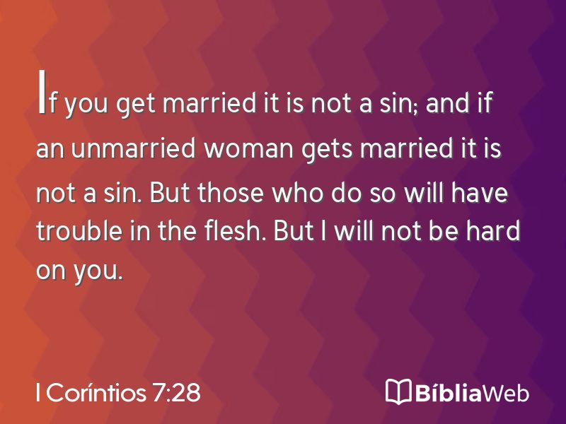 I Coríntios 7:28 em imagem para compartilhar