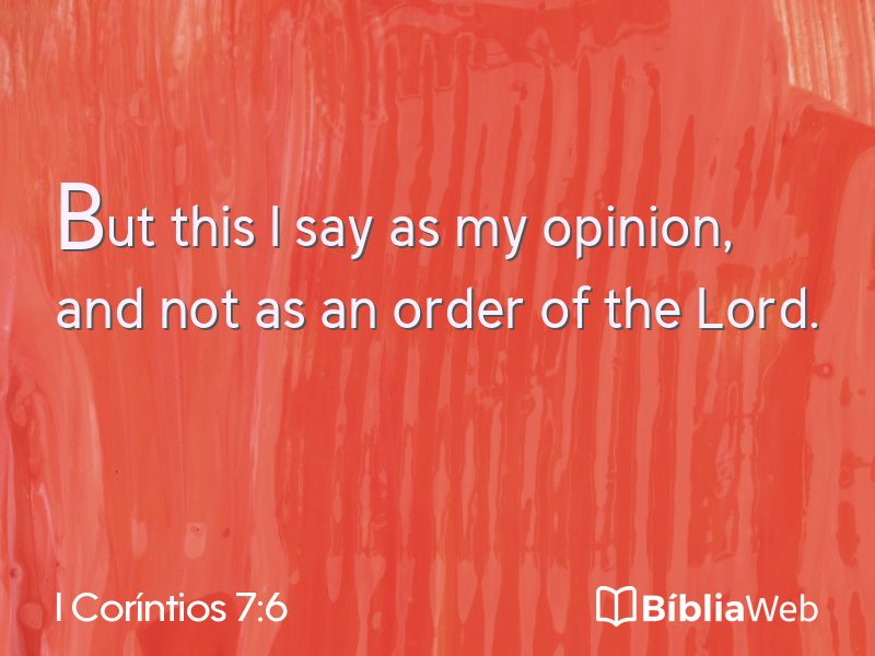 I Coríntios 7:6 em imagem para compartilhar