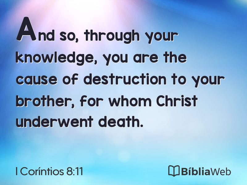 I Coríntios 8:11 em imagem para compartilhar