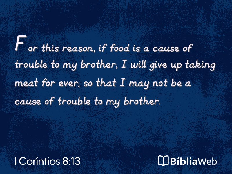 I Coríntios 8:13 em imagem para compartilhar