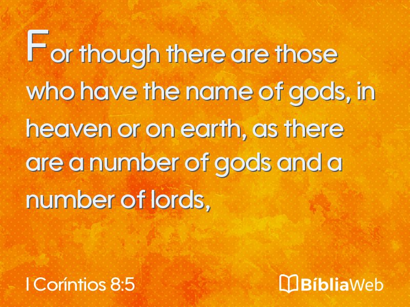 I Coríntios 8:5 em imagem para compartilhar