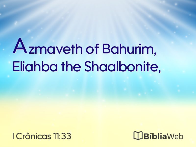 I Crônicas 11:33 em imagem para compartilhar