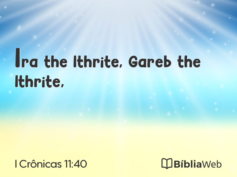 I Crônicas 11:40 em imagem para compartilhar