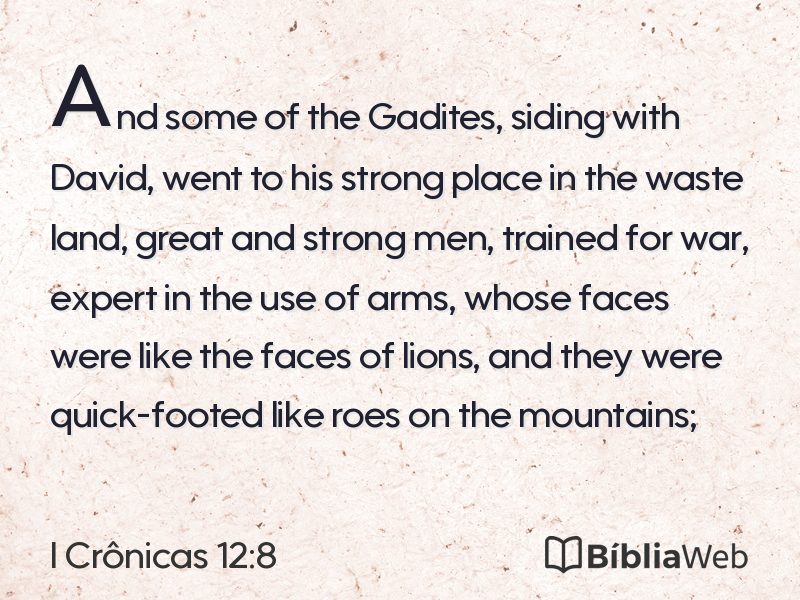 I Crônicas 12:8 em imagem para compartilhar