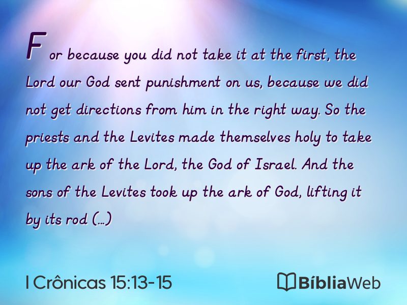 I Crônicas 15:13-15 em imagem para compartilhar