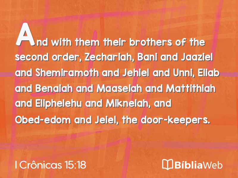 I Crônicas 15:18 em imagem para compartilhar