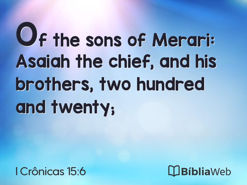 I Crônicas 15:6 em imagem para compartilhar