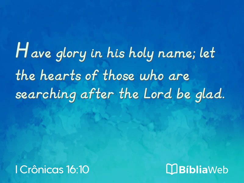 I Crônicas 16:10 em imagem para compartilhar
