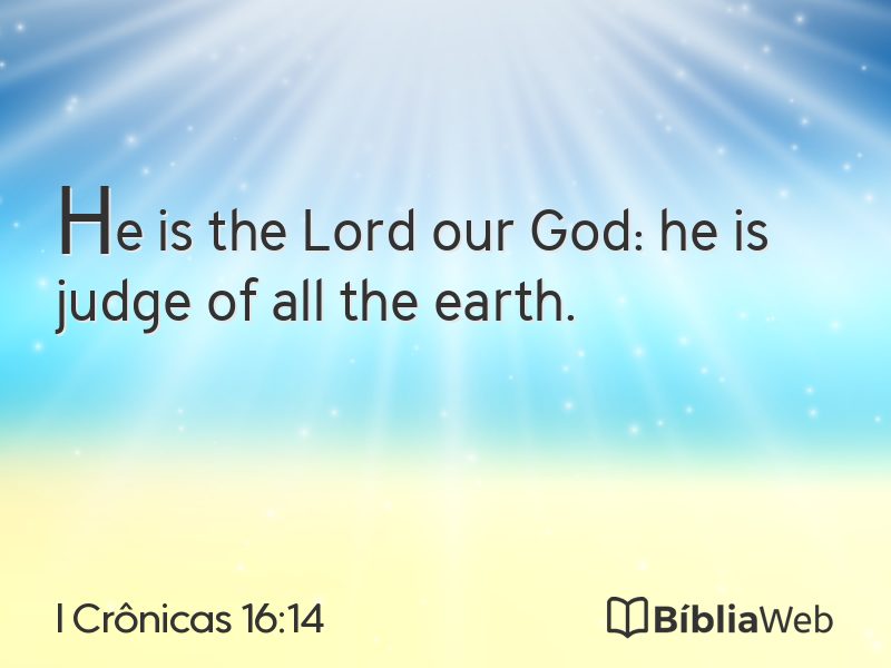 I Crônicas 16:14 em imagem para compartilhar