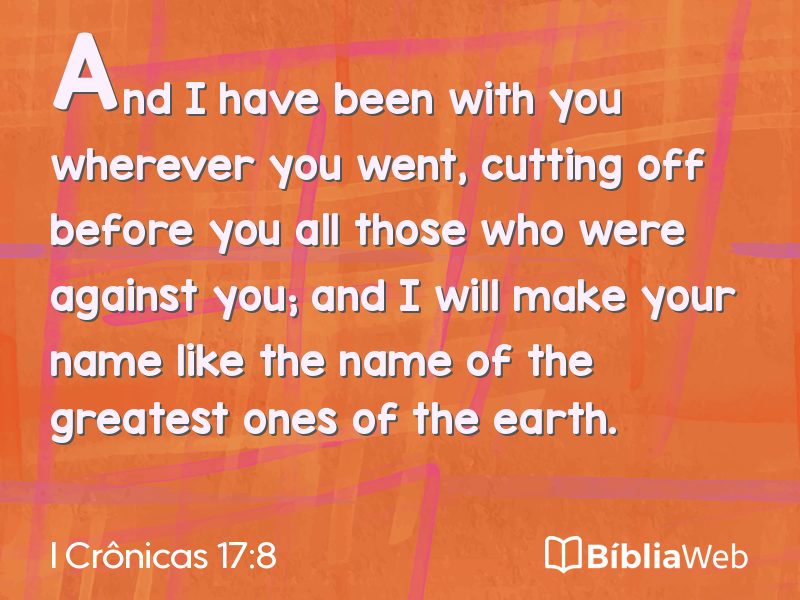 I Crônicas 17:8 em imagem para compartilhar