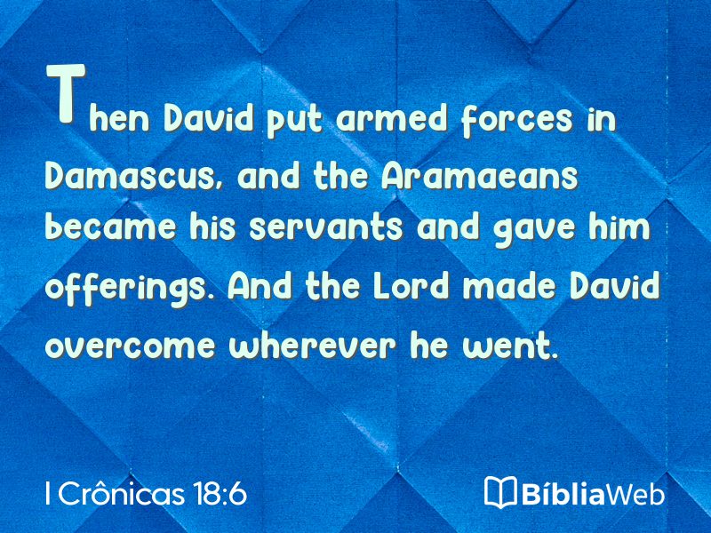 I Crônicas 18:6 em imagem para compartilhar