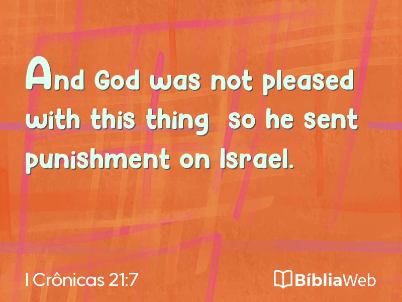 I Crônicas 21:7 em imagem para compartilhar