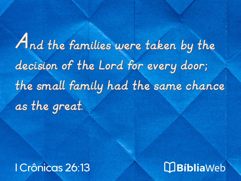 I Crônicas 26:13 em imagem para compartilhar