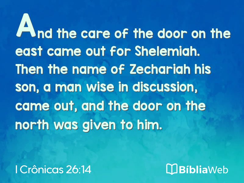 I Crônicas 26:14 em imagem para compartilhar