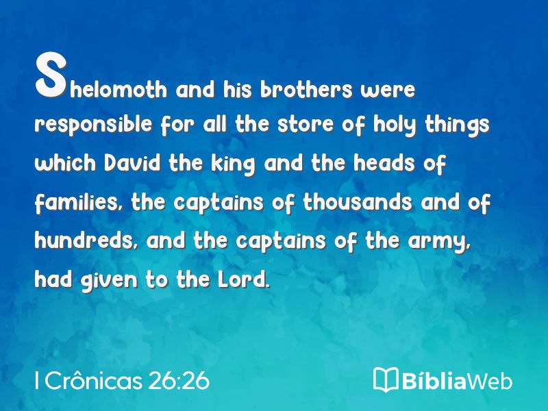 I Crônicas 26:26 em imagem para compartilhar