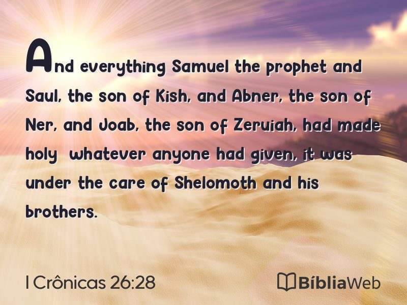 I Crônicas 26:28 em imagem para compartilhar