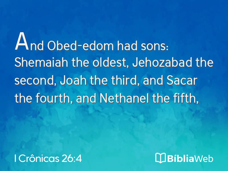 I Crônicas 26:4 em imagem para compartilhar