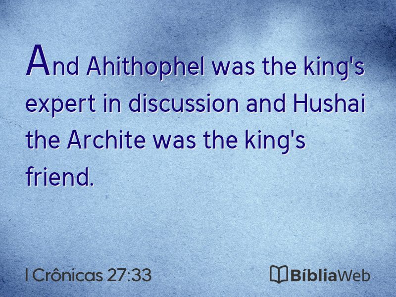 I Crônicas 27:33 em imagem para compartilhar