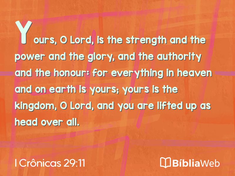 I Crônicas 29:11 em imagem para compartilhar