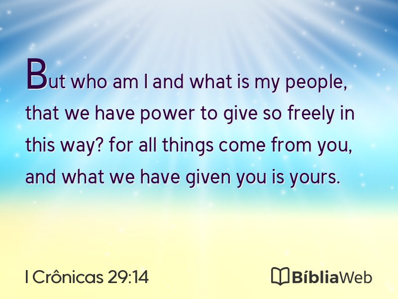 I Crônicas 29:14 em imagem para compartilhar