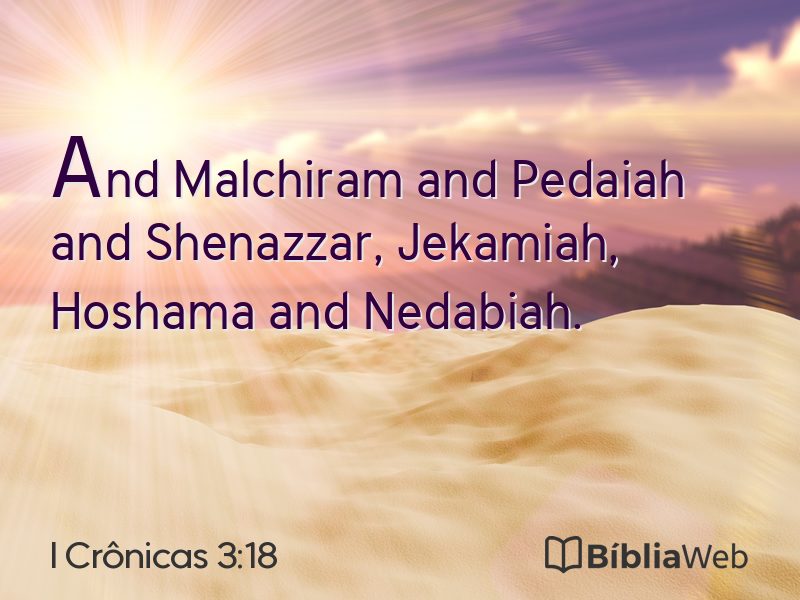 I Crônicas 3:18 em imagem para compartilhar