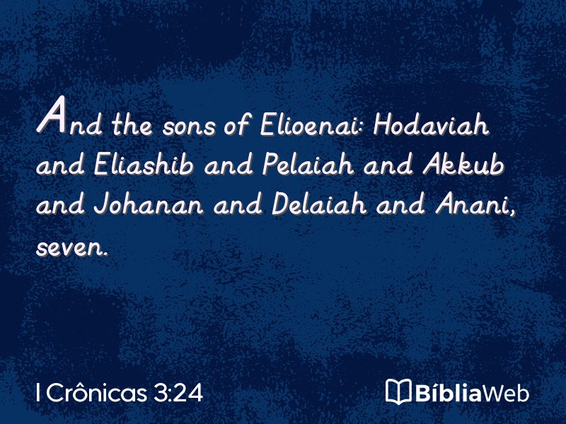 I Crônicas 3:24 em imagem para compartilhar