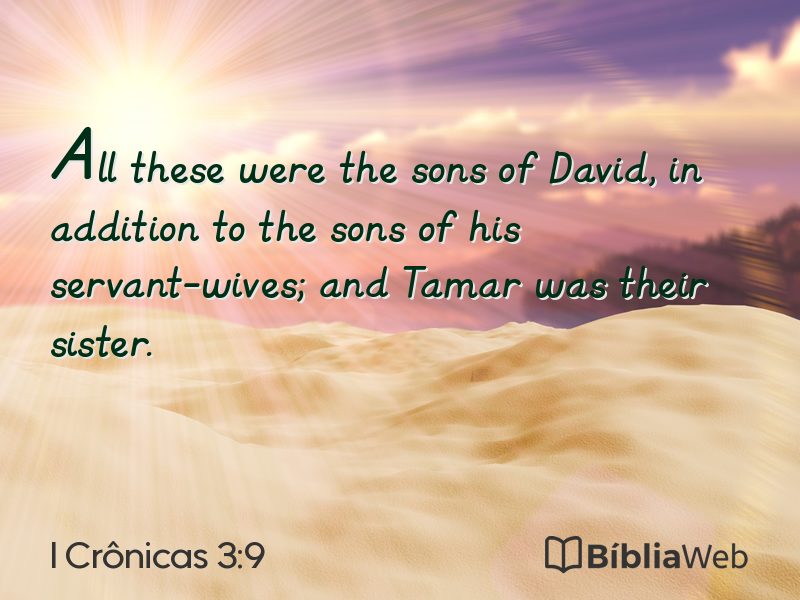 I Crônicas 3:9 em imagem para compartilhar