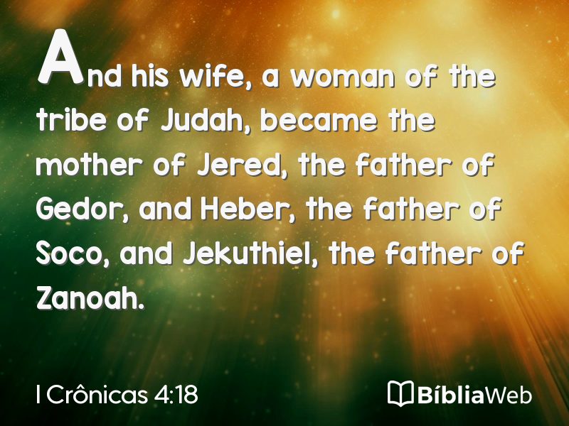 I Crônicas 4:18 em imagem para compartilhar