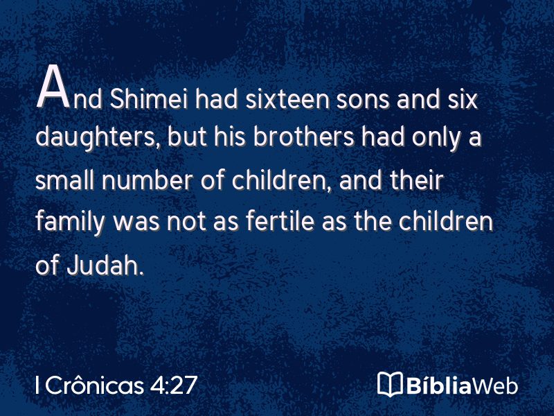 I Crônicas 4:27 em imagem para compartilhar