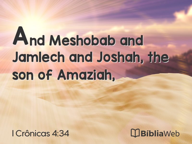 I Crônicas 4:34 em imagem para compartilhar