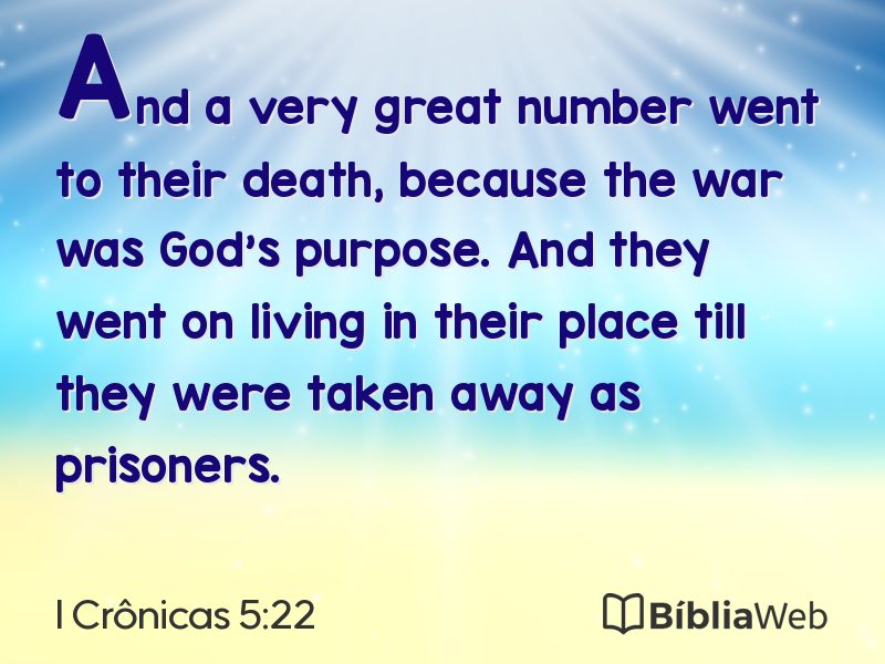 I Crônicas 5:22 em imagem para compartilhar