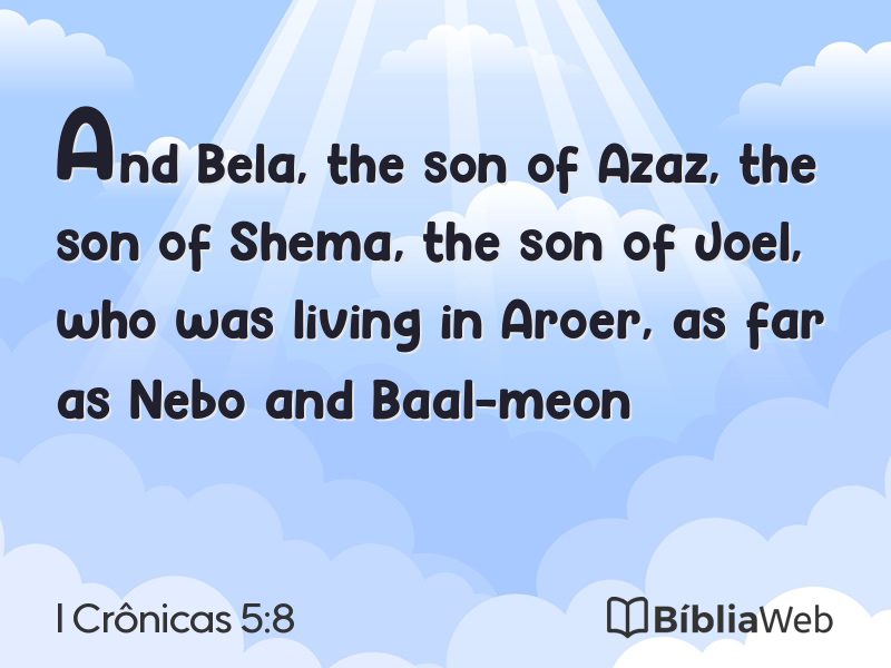 I Crônicas 5:8 em imagem para compartilhar