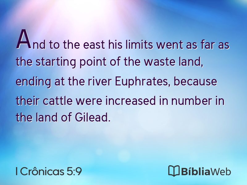 I Crônicas 5:9 em imagem para compartilhar