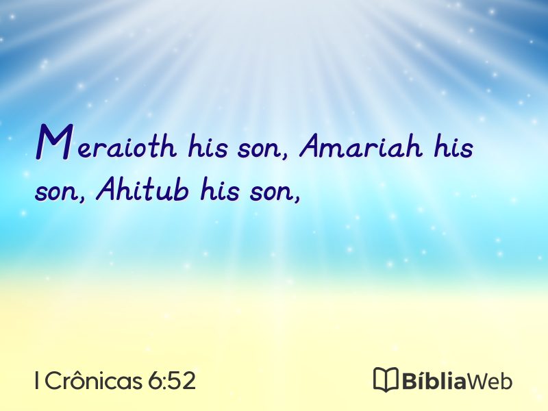 I Crônicas 6:52 em imagem para compartilhar