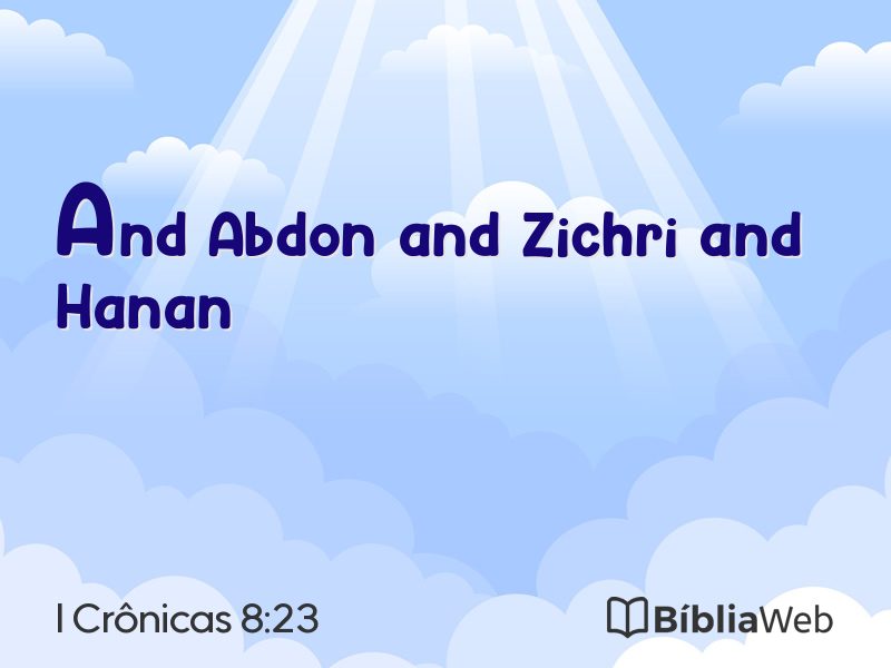I Crônicas 8:23 em imagem para compartilhar