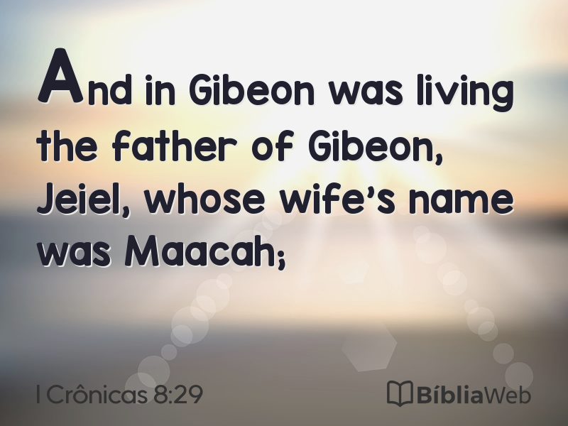 I Crônicas 8:29 em imagem para compartilhar