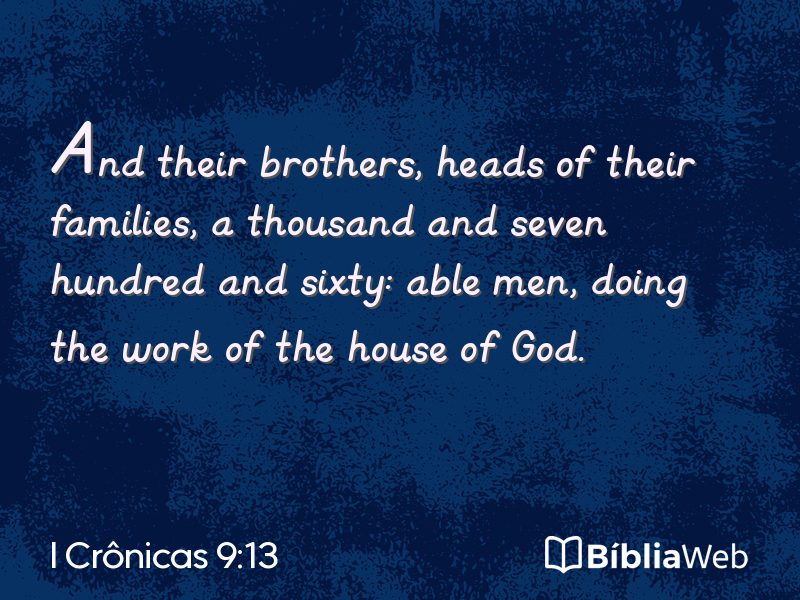 I Crônicas 9:13 em imagem para compartilhar