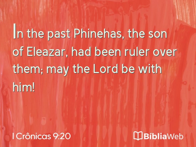 I Crônicas 9:20 em imagem para compartilhar