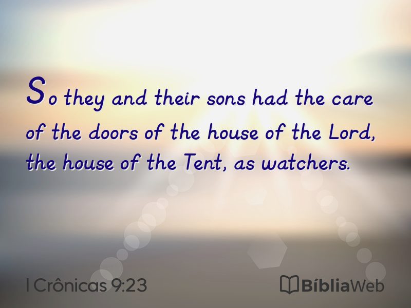 I Crônicas 9:23 em imagem para compartilhar