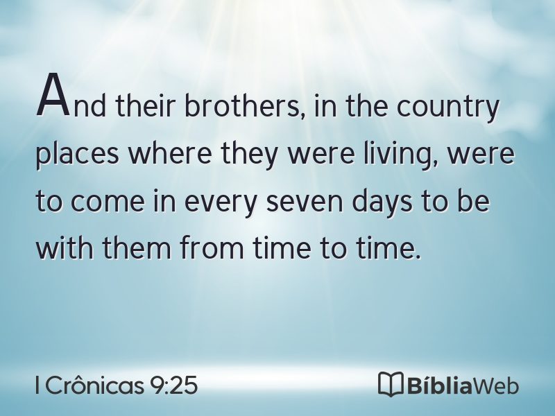 I Crônicas 9:25 em imagem para compartilhar