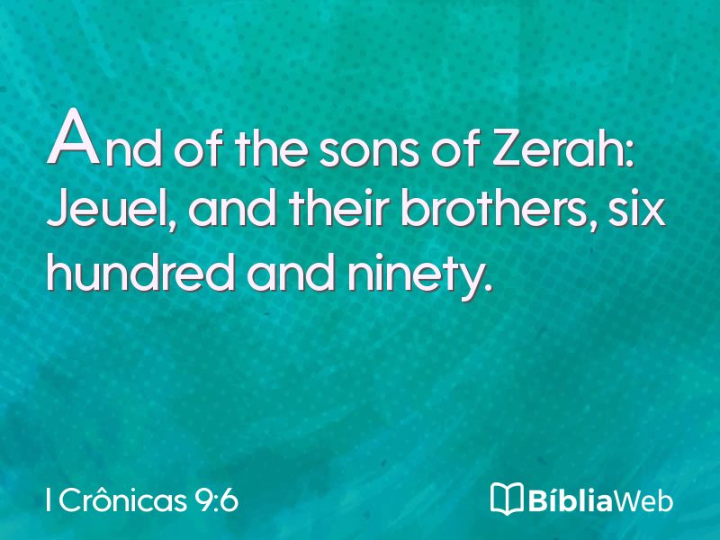 I Crônicas 9:6 em imagem para compartilhar