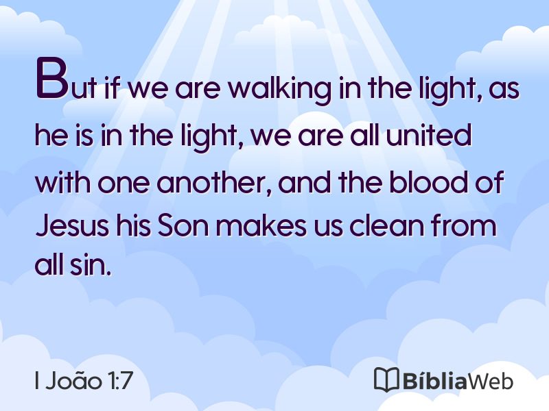 I João 1:7 em imagem para compartilhar