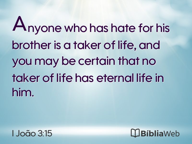 I João 3:15 em imagem para compartilhar