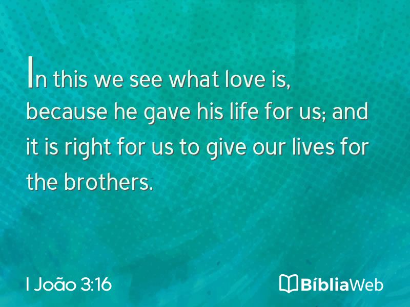 I João 3:16 em imagem para compartilhar