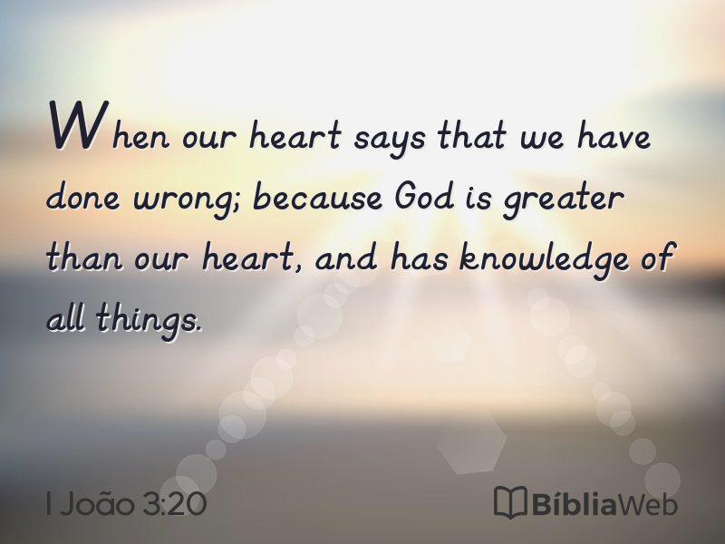 I João 3:20 em imagem para compartilhar